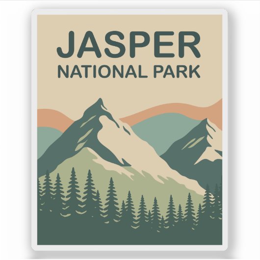 Jasper National Park Canada Scenic Nature Art Sticker (Voorkant)