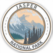 Jasper National Park Canada Travel Art  Sticker (Voorkant)
