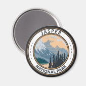 Jasper National Park Canada Travel  Badge Magneet (Voorkant / Achterkant)