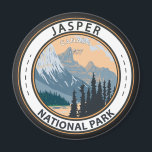 Jasper National Park Canada Travel  Badge Magneet<br><div class="desc">Jasper National Park-vectorkunstontwerp. Het park is het grootste nationale park in de Rocky Mountains van Alberta.</div>