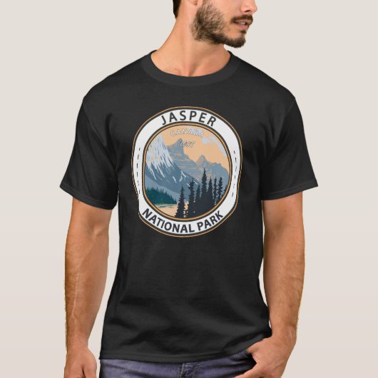 Jasper National Park Canada Travel  Badge T-shirt (Voorkant)