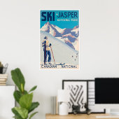 Jasper National Park Kunst Canada Ski Poster (Thuiskantoor)