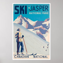 Jasper National Park Kunst Canada Ski Poster
