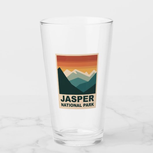 Jasper National Park Minimalist Outdoor Design Glas (Voorkant)