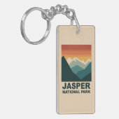 Jasper National Park Minimalist Outdoor Design Sleutelhanger (Voorkant Links)