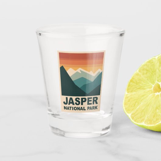 Jasper National Park Minimalistisch Outdoor Design Shot Glas (Voorkant)