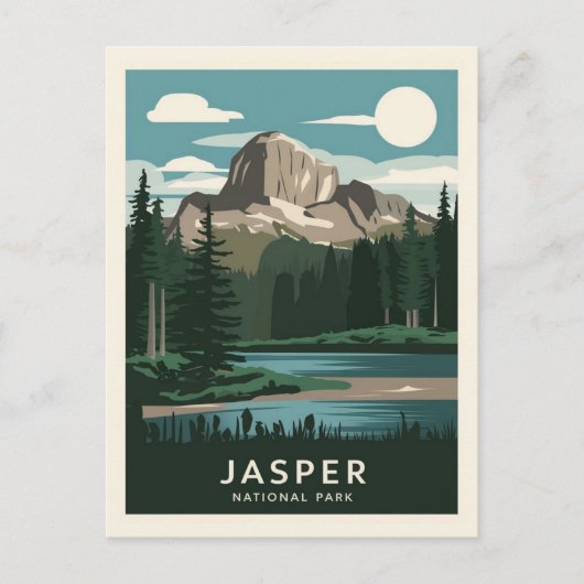 Jasper National Park Moonlight Briefkaart (Voorkant)