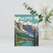 Jasper National Park Nostalgische vintage reiskuns Briefkaart (Staand voorkant)
