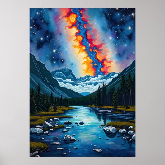 Jasper National Park - Over de Melkweg Poster (Voorkant)