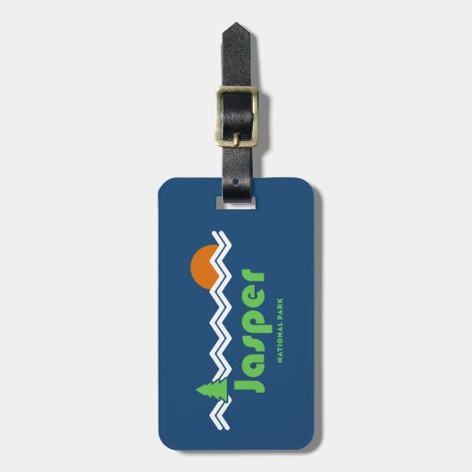 Jasper National Park Retro Bagagelabel (Voorkant verticaal)