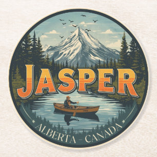 Jasper National Park Rocky Mountains Avontuur gif Ronde Kartonnen Onderzetter