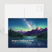 Jasper National Park 's nachts Canada Briefkaart (Voorkant / Achterkant)