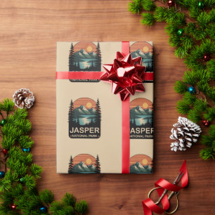 Jasper National Park Vintage Bergontwerp Cadeaupapier
