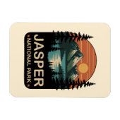 Jasper National Park Vintage Bergontwerp Magneet (Horizontaal)