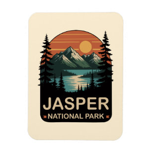 Jasper National Park Vintage Bergontwerp Magneet