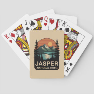 Jasper National Park Vintage Bergontwerp Pokerkaarten