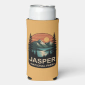 Jasper National Park Vintage Mountain Design Seltzer Blikjeskoeler (Seltzer Voorkant)