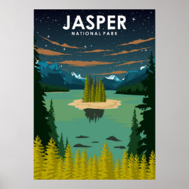 Jasper National Park Vintage Travel Poster