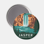 Jasper National Park Waterval Magneet (Voorkant / Achterkant)