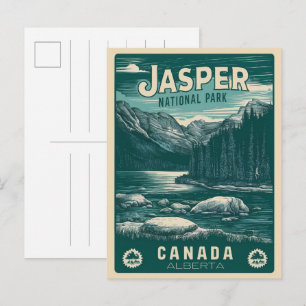 Jasper Nationla park alberta canada vintage gesche Briefkaart