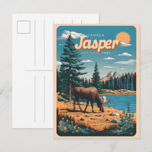 Jasper Nationla park alberta canada vintage gesche Briefkaart