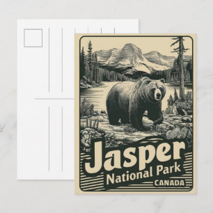 Jasper Nationla park alberta canada vintage gesche Briefkaart