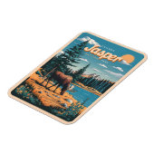 Jasper Nationla park alberta canada vintage gesche Magneet (Linkerzijde)