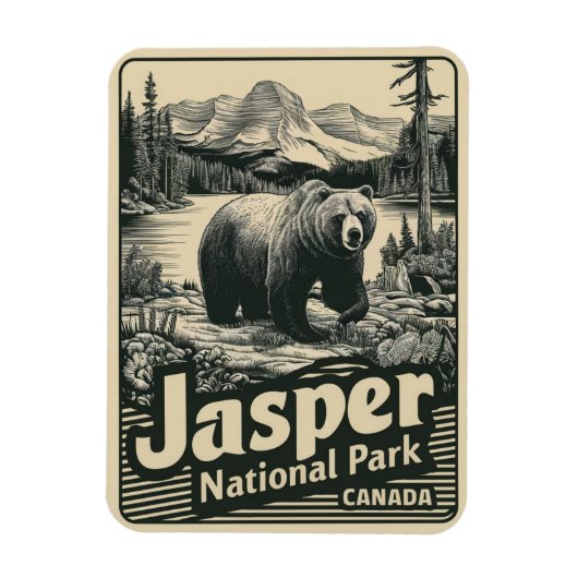 Jasper Nationla park alberta canada vintage gesche Magneet (Verticaal)