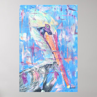 Jasper Pelikaan Kunstprint - Door Just Dahl Poster