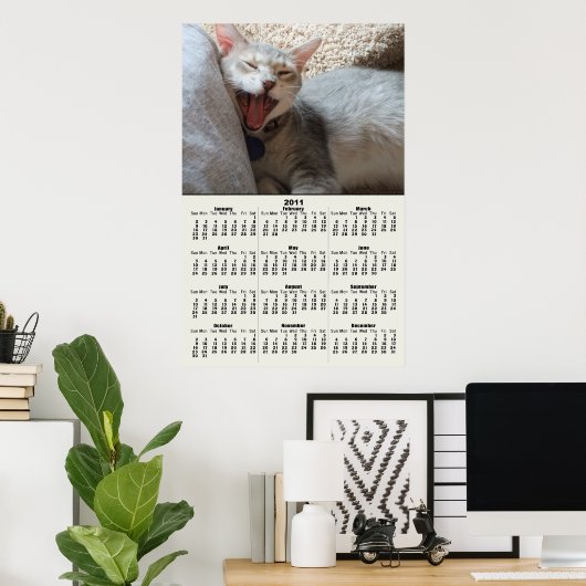 Jasper Yawning Kitten Poster 2011 kalender (Thuiskantoor)