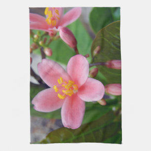 Jatropha-bloem- en bloemknoppen theedoek