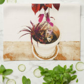 Jatropha-Plant in het diepe rood Theedoek (Gevouwen)