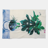 Jatropha-Plant in natuurlijk groen Theedoek (Horizontaal)