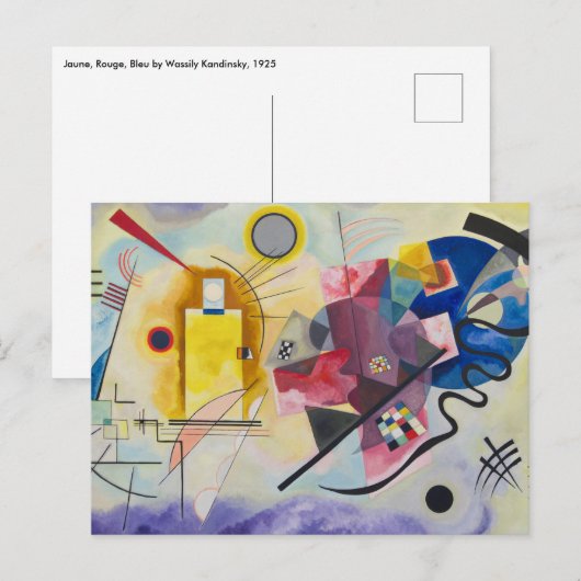 Jaune, Rouge, Blauw van Wassily Kandinsky Briefkaart (Voorkant / Achterkant)