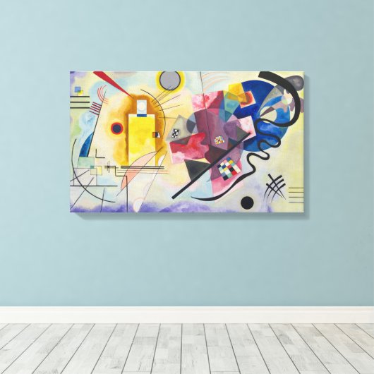 Jaune, Rouge, Blauw van Wassily Kandinsky Canvas Afdruk (Insitu (Houten vloer))