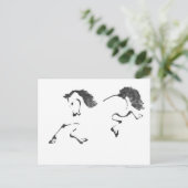 Jaunt - Horse Sumi-e Painting Briefkaart (Staand voorkant)
