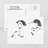 Jaunt - Horse Sumi-e Painting Briefkaart (Voorkant / Achterkant)