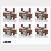 Jaunty Eekhoorn met Santa Hat Vakantie Sticker (Vel)