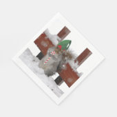 Jaunty Elf Squirrel met Candy Cane Napkins Servet (Hoek)