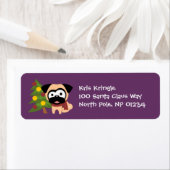Jaunty Pug met Boom Vakantie Retouradres Labels (Insitu)
