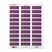 Jaunty Pug met Boom Vakantie Retouradres Labels (Full Sheet)