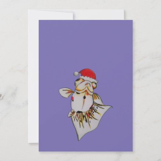 Jaunty Santa Hat Goldfish kerstkaart Kaart (Achterkant)