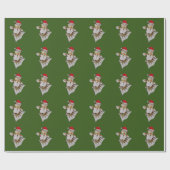 Jaunty Santa Hat Goldfish kerstwerkpapier Cadeaupapier (Vlak)