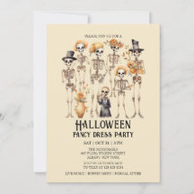 Jaunty Skeleton Familie Portret Halloween Party