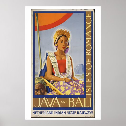 Java Bali Indonesië Eilanden van Romantiek Vintage Poster (Voorkant)