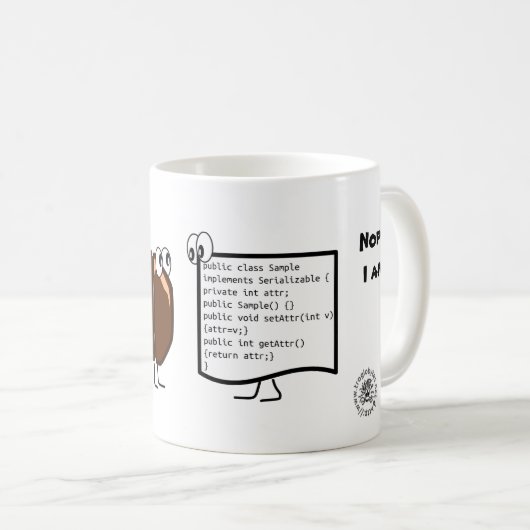 Java Bean coffee and programming mug Koffiemok (Voorkant rechts)