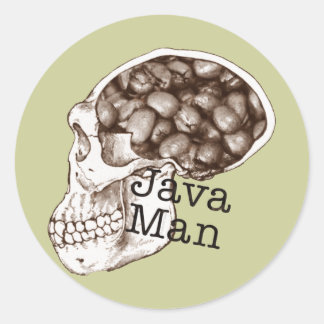 Java Bean Man Ronde Sticker