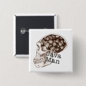 Java Bean Man Vierkante Button 5,1 Cm (Voorkant /achterkant)