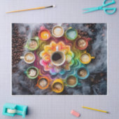 Java Bean Mandala, kleurrijke kopjes Tissuepapier (Craft)