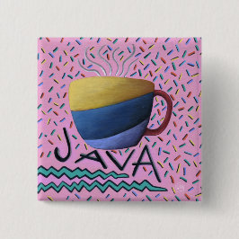 java coffee-Button Vierkante Button 5,1 Cm